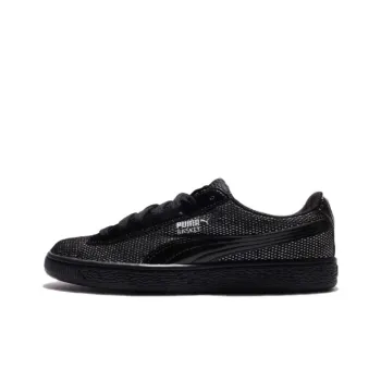 PUMA Basket Reset Reset Slip-Resistant Cushioning Coverage Low-Top Skateboard Shoes Women's Black
