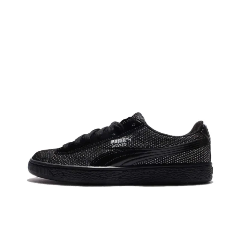 PUMA Basket Reset Reset Slip-Resistant Cushioning Coverage Low-Top Skateboard Shoes Women's Black-0