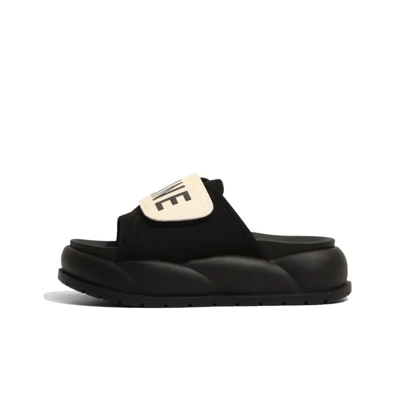 SHUXI Stitching Slip Resistant Slide Slippers Women's Black-1