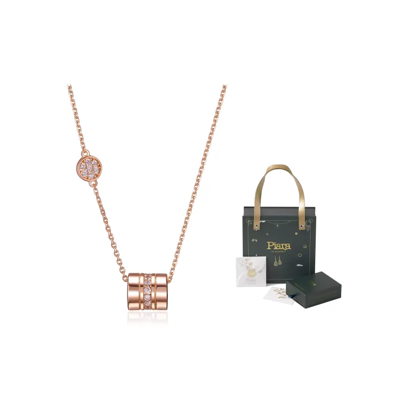 PIARA Brass Gold-Plated With 18K Rose Gold Necklaces Women's-2
