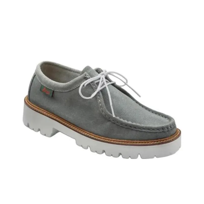 G.H. Bass & Co. Wallace Suede Casual Single Shoes 3.5cm Women's Gray Blue-2