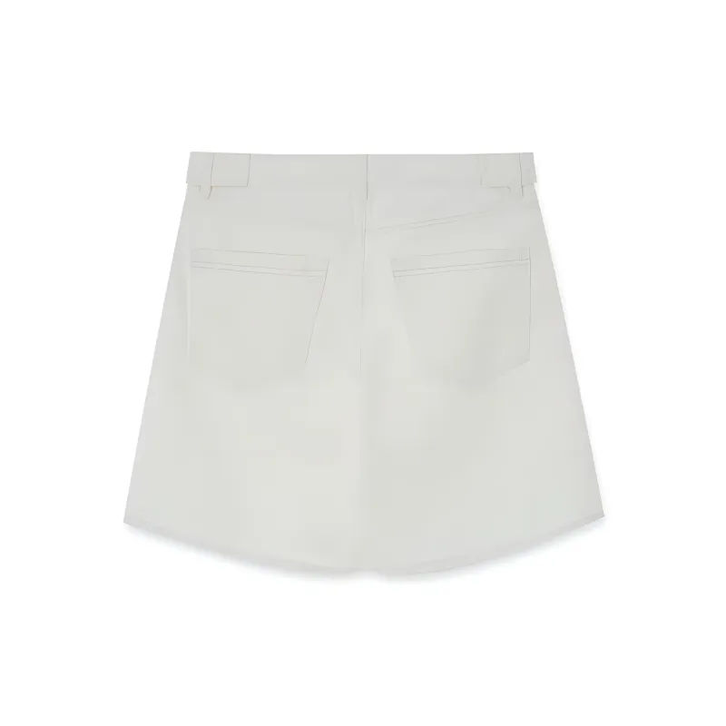 KIMHEKIM High rise Logo patch Denim Shorts-1