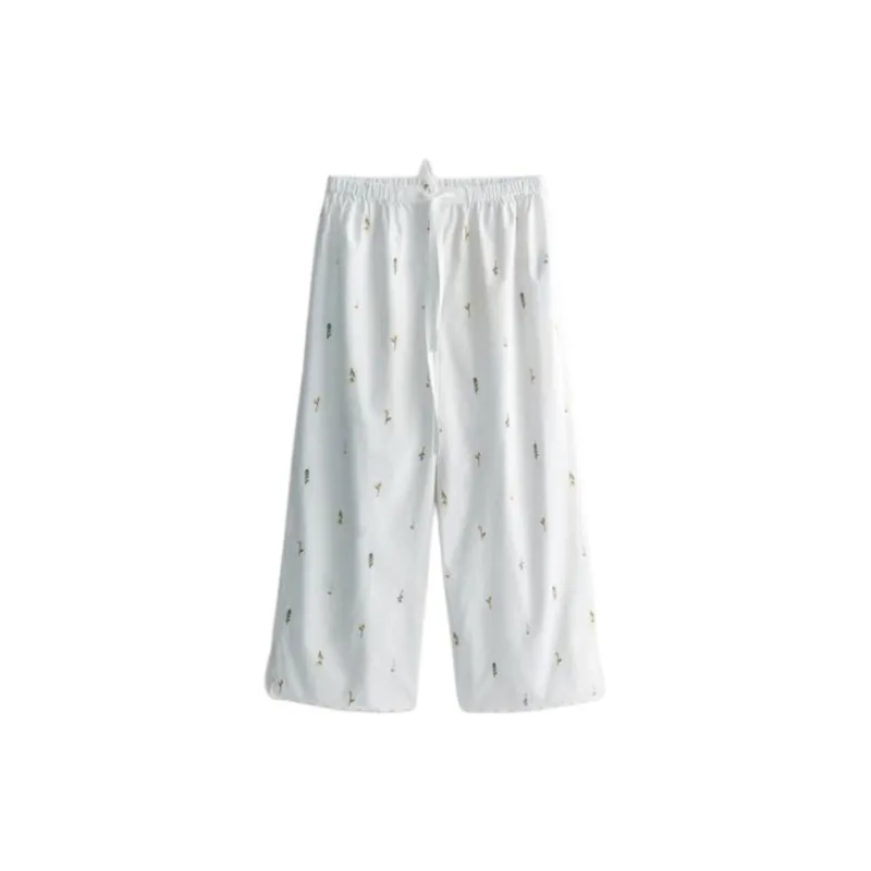 ZARA Pajama Pants Women's White-0
