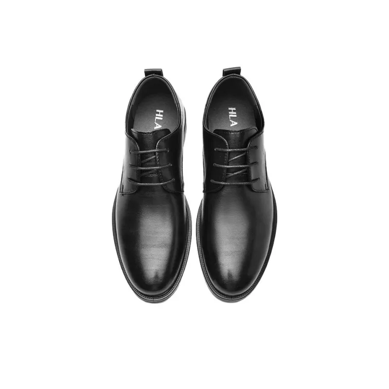 HLA Dress Shoes Men Low Top Black-2