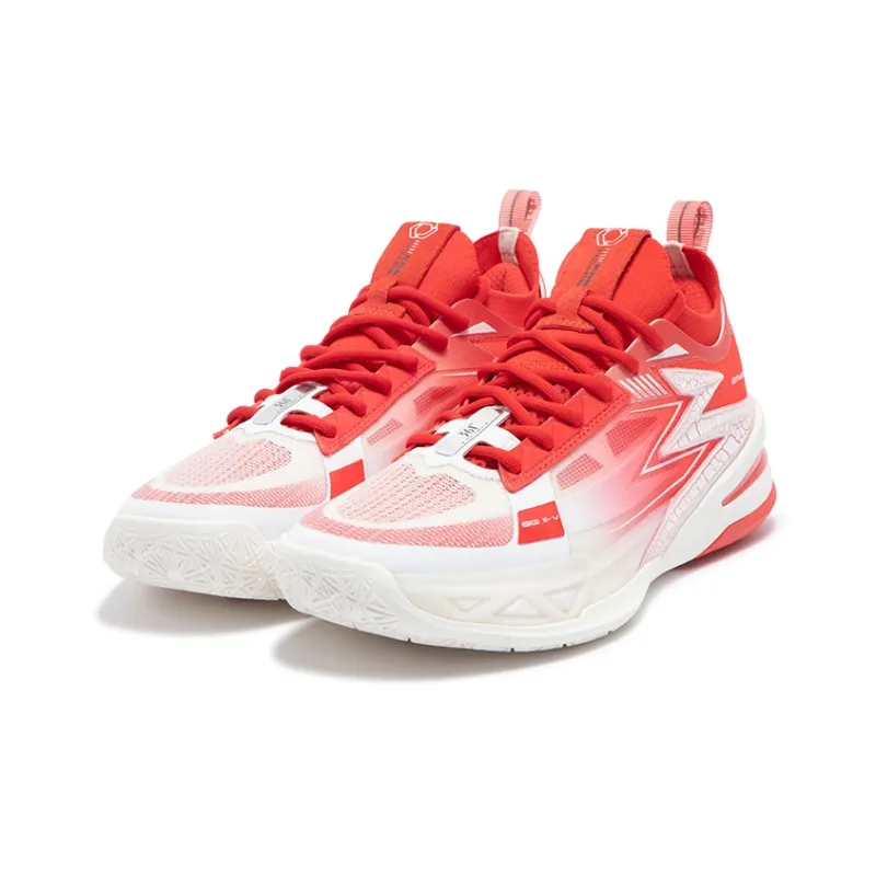 361° BIG3 5.0 Pro Basketball Shoes Men Low Top Rosefinch Red/Feather White-2
