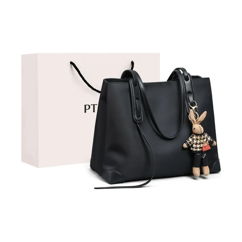 PT'SON Oxford Stitched Synthetic Leather Tote Shoulder Bag Handbag Large Size Women's-5