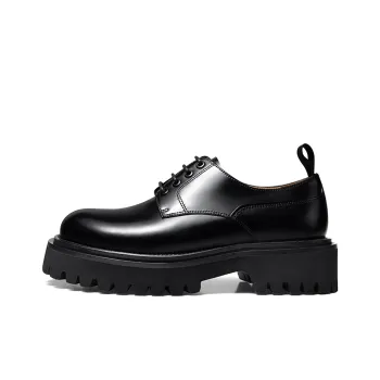 THOM WILLS Shiny Derby Shoes Casual Single Shoes 4.8cm Women's Black