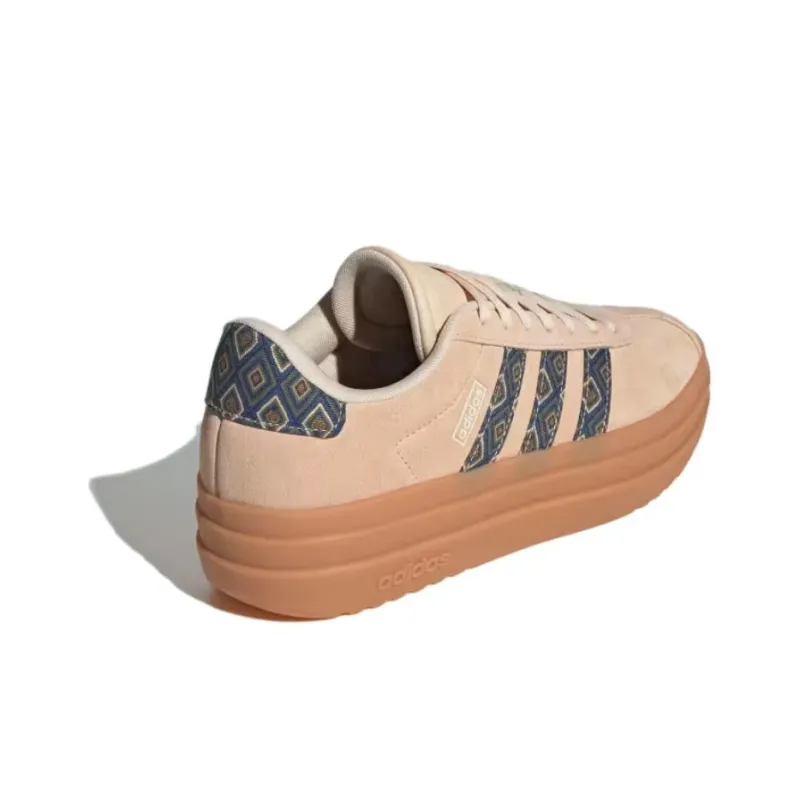 Adidas Vl Court Anti-Slip Wear-Resistant Low-Top Skateboard Shoes Women's Brown-3