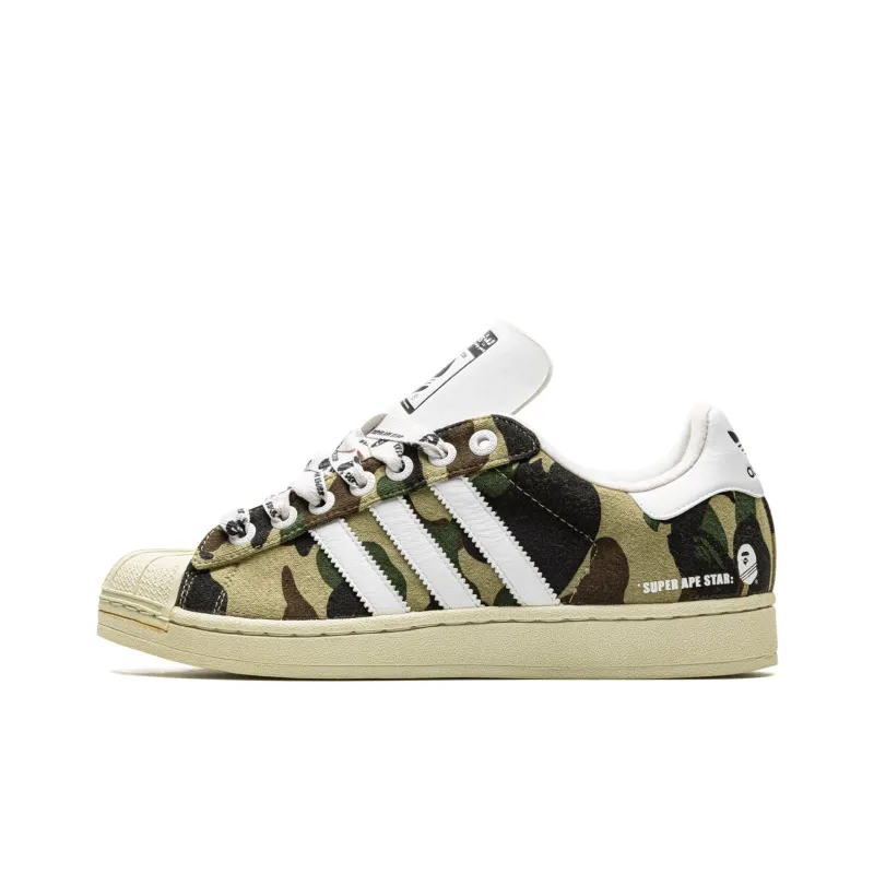 Nigo x Adidas Anti Slip Wear Resistant Low Top Skateboard Shoes Unisex Green Brown White-0