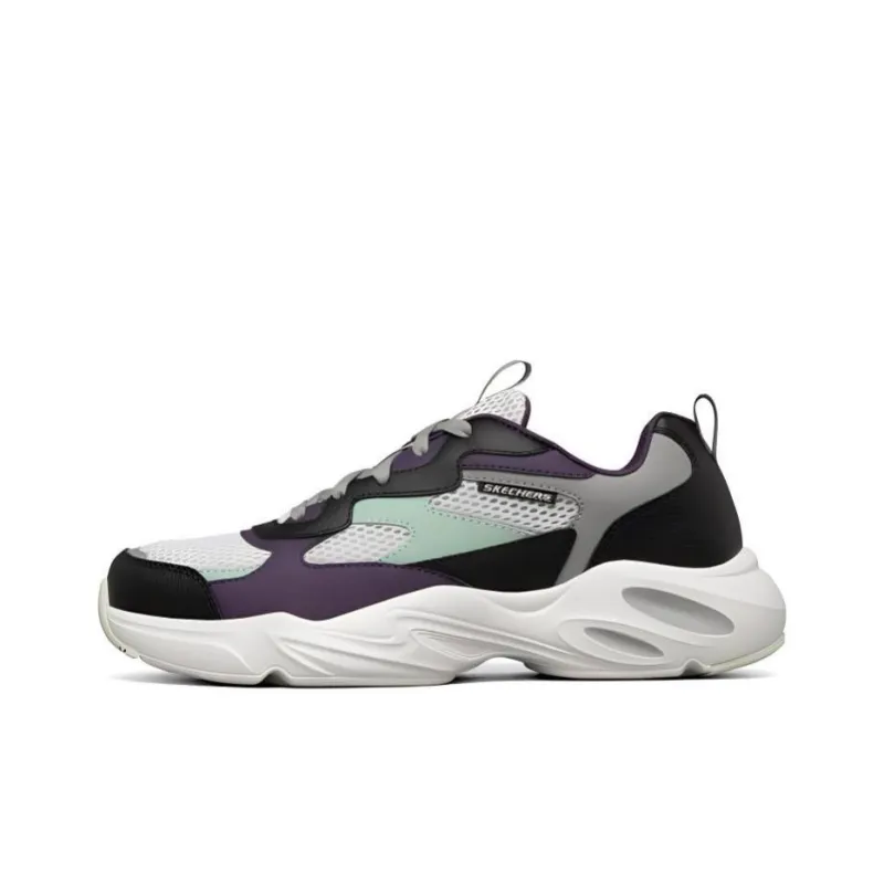 Skechers Stamina Airy Chunky Sneakers Men Low Top White/Purple/Black-0