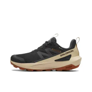 SALOMON Elixir Cushioned Anti Slip Wear Resistant Waterproof And Breathable Low Top Trekking Shoes Men's Black Beige