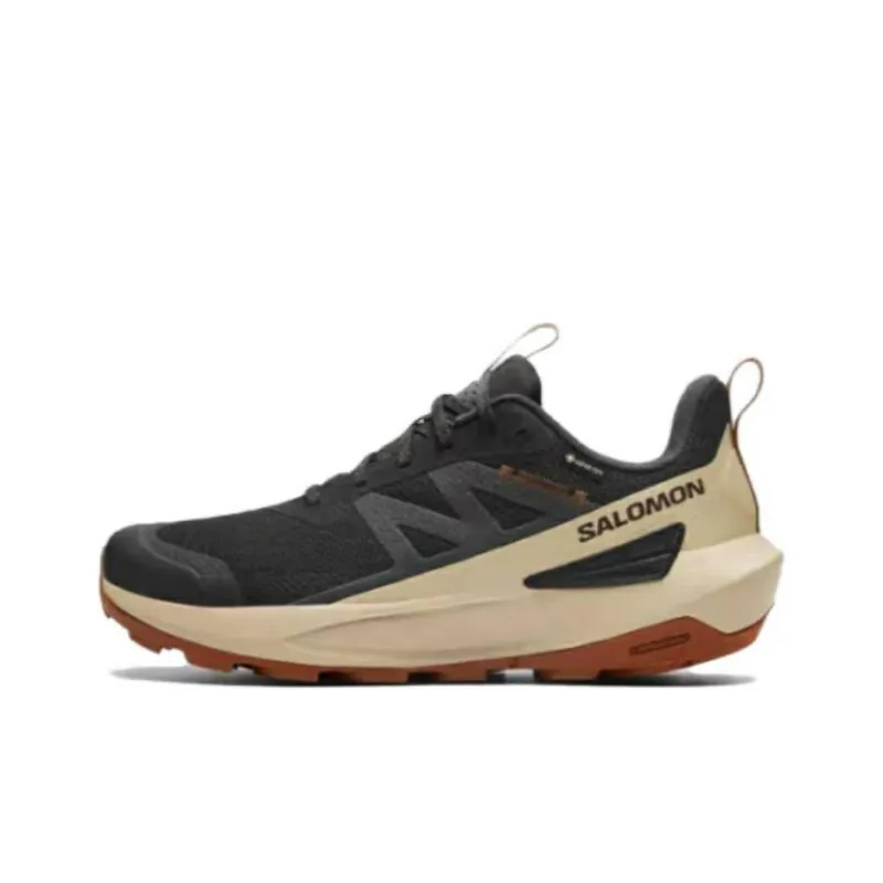 SALOMON Elixir Cushioned Anti Slip Wear Resistant Waterproof And Breathable Low Top Trekking Shoes Men's Black Beige-0