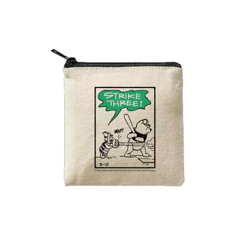 Disney Winnie The Pooh Series Cotton Wallet Storage Bags Unisex Natural-0