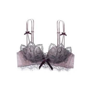 Flowers In Water Bra Women's Gray Purple