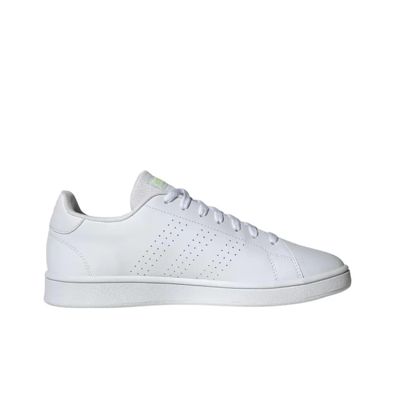 Adidas Cloudfoam Advantage Cushioning Wear-Resistant Low-Top Skateboard Shoes Unisex White Yellow-1
