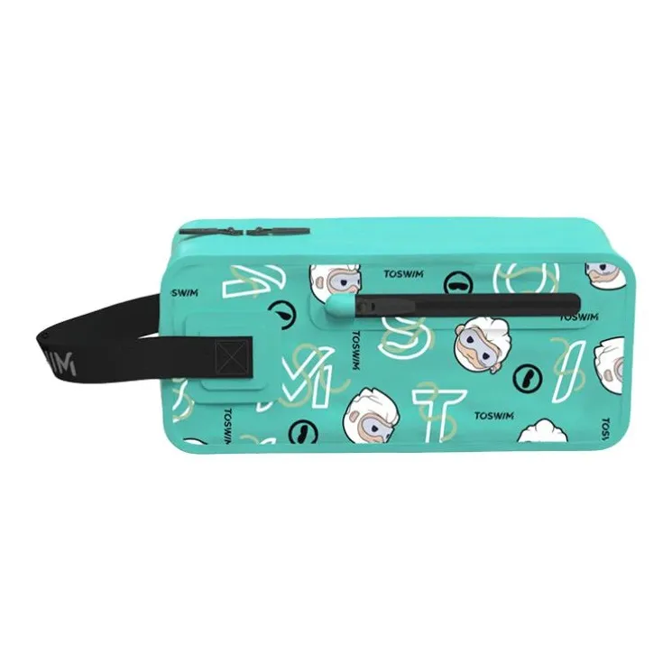 TOSWIM Polyester Portable Toiletry Bag Unisex Black/Green-3