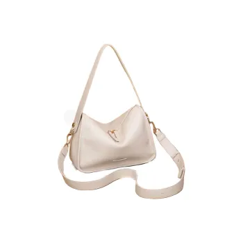 H YXIANG Cow Leather Shoulder Bag Regular Women's White/Black/Brown
