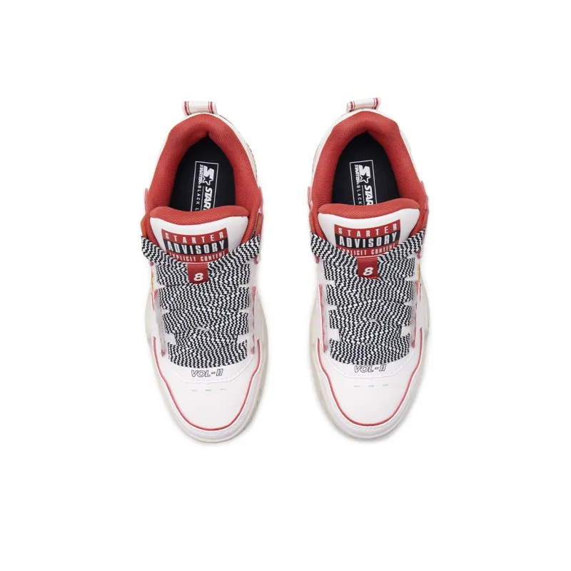 STARTER VOL2 Low Top Skateboard Shoes Men's White Red-3