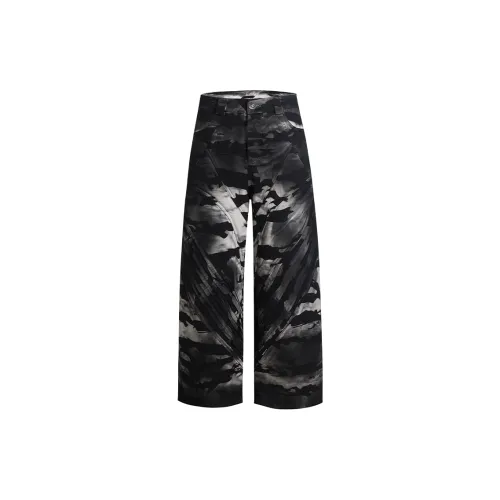 DND4DES Cargo Pants Unisex Black/White Camouflage