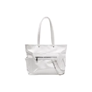 DALO PU Tote Handbag, Shoulder Bag Large Size Women's White/Black