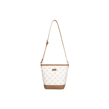 Kappa Polyvinyl Chloride Bucket Bag Crossbody Bag Medium Size Women's Coconut Latte Brown