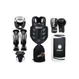 Black, Head Guard+Chest Protection+Leg Protection+Groin Protector+Boxing Gloves+Foot Pad+Protective Gear Bag