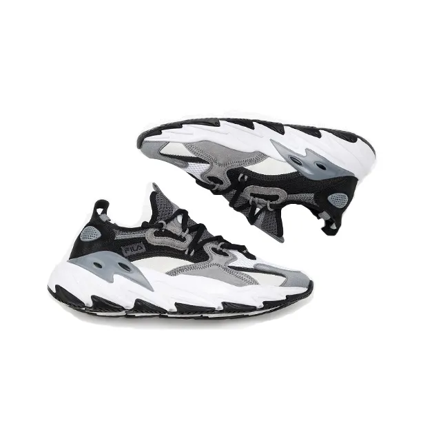 FILA Ray Tracer Durable Breathable Low Top Running Shoes Women's Gray White-3