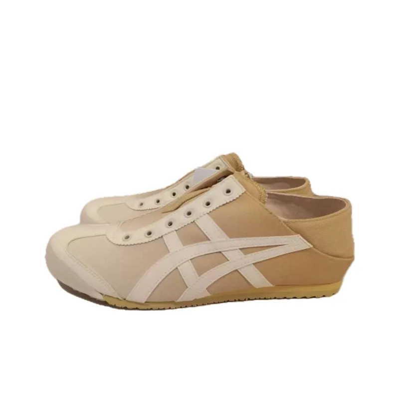 Onitsuka Tiger MEXICO 66 Anti Slip Wear Resistant Low Top Casual Shoes Women's Yellow White-3