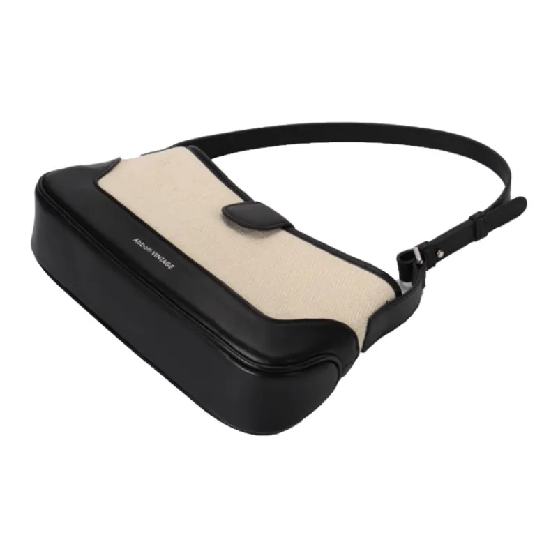 Abbott VINTAGE Cow Leather Shoulder Bag Small Size Women's Classic Black-2