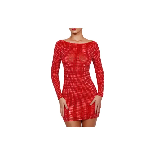 OH POLLY Long-Sleeved Dresses Women's Fire Red