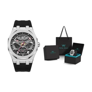 Welly Merck Automatic Mechanical Movement Men's Watches Chinese Watches Cut Out Dial Stainless Steel Watch Case