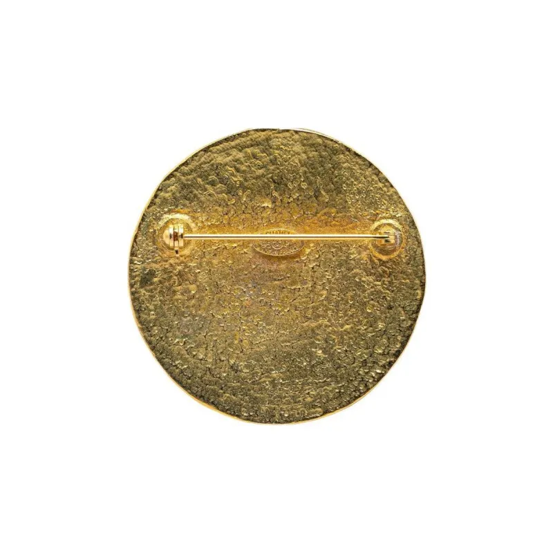 CHANEL 1995 Cc Logo embossed Brooch-1