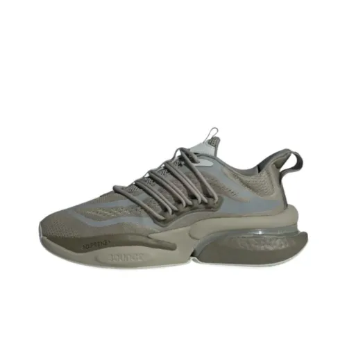 Adidas ALPHABOOST V1 Running Shoes Unisex Low-Top Silver Pebble/miraculous Silver/olive Stratum