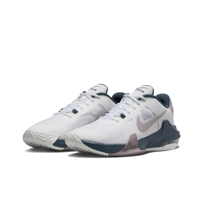 Nike Air Max Impact 4 Lightweight Low Top Basketball Shoes Men's White Purple-2