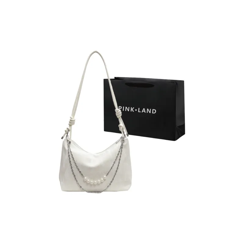 PINK·LAND PU Tote Crossbody Bag Shoulder Bag Women's Silver/Ecru/Green/Black-6