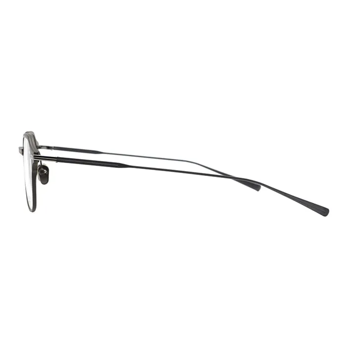 MASUNAGA Titanium Square Eyeglass Frames Unisex Brown Green-2