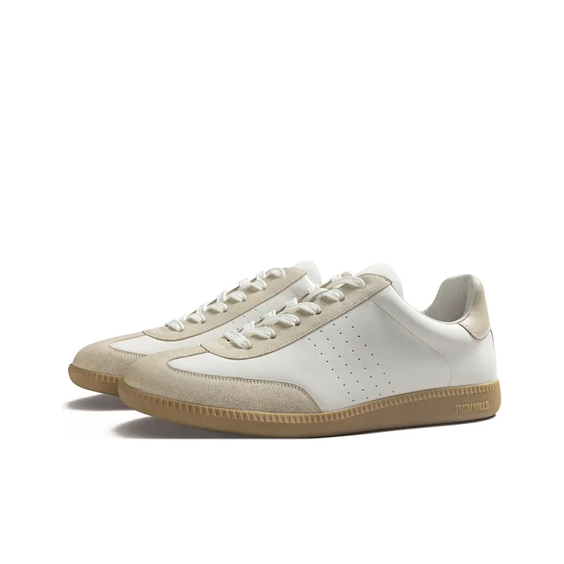 THOM WILLS Skateboard Shoes Unisex Low Top Khaki-1
