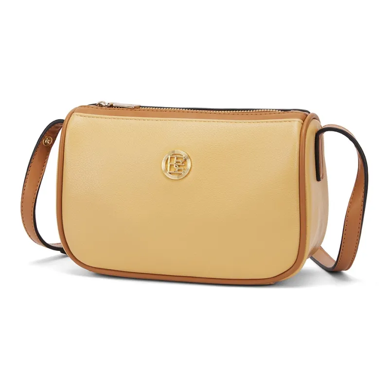 CORALDAISY Synthetic Leather Shoulder Bag Crossbody Bag Handbag Mom Bag Women's Beige Yellow-1