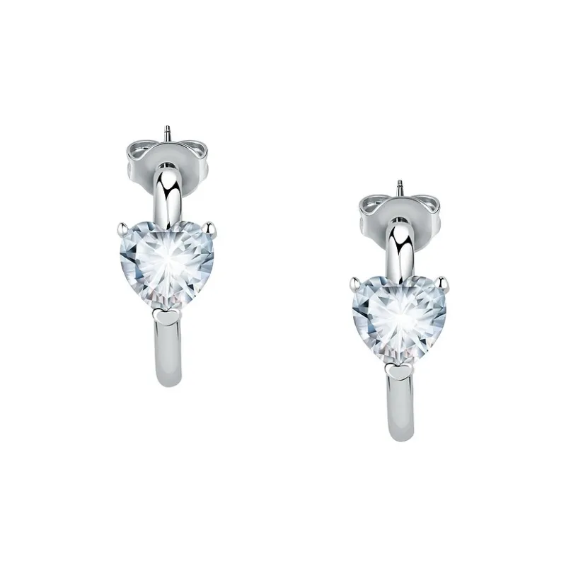 CHIARA FERRAGNI Zircon, Rhinestones, 18K Gold Plating Italian Luxury Advanced Hoop Earrings Women's Silver-0