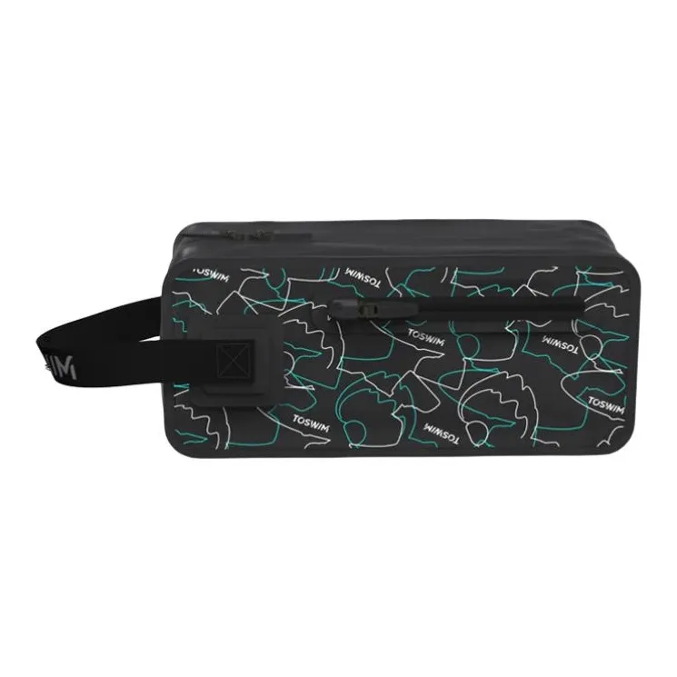 TOSWIM Polyester Portable Toiletry Bag Unisex Black/Green-0