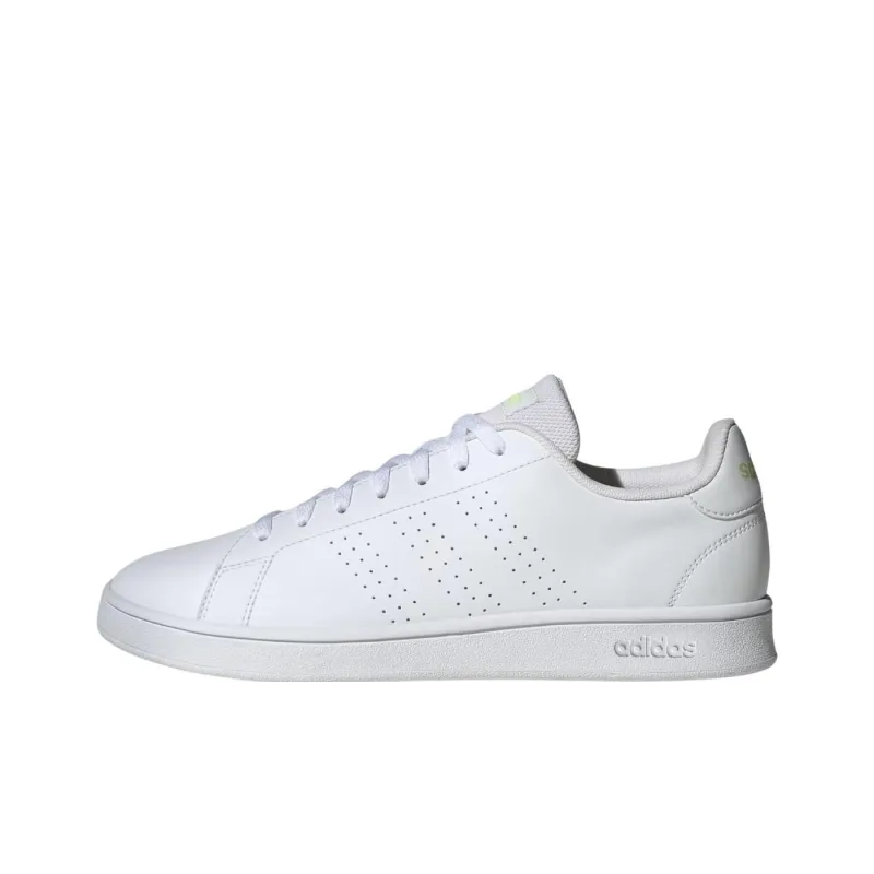 Adidas Cloudfoam Advantage Cushioning Wear-Resistant Low-Top Skateboard Shoes Unisex White Yellow-0