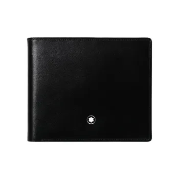 MONTBLANC Meisterstuck Leather Card Clip Wallet Card Holder Men's Black