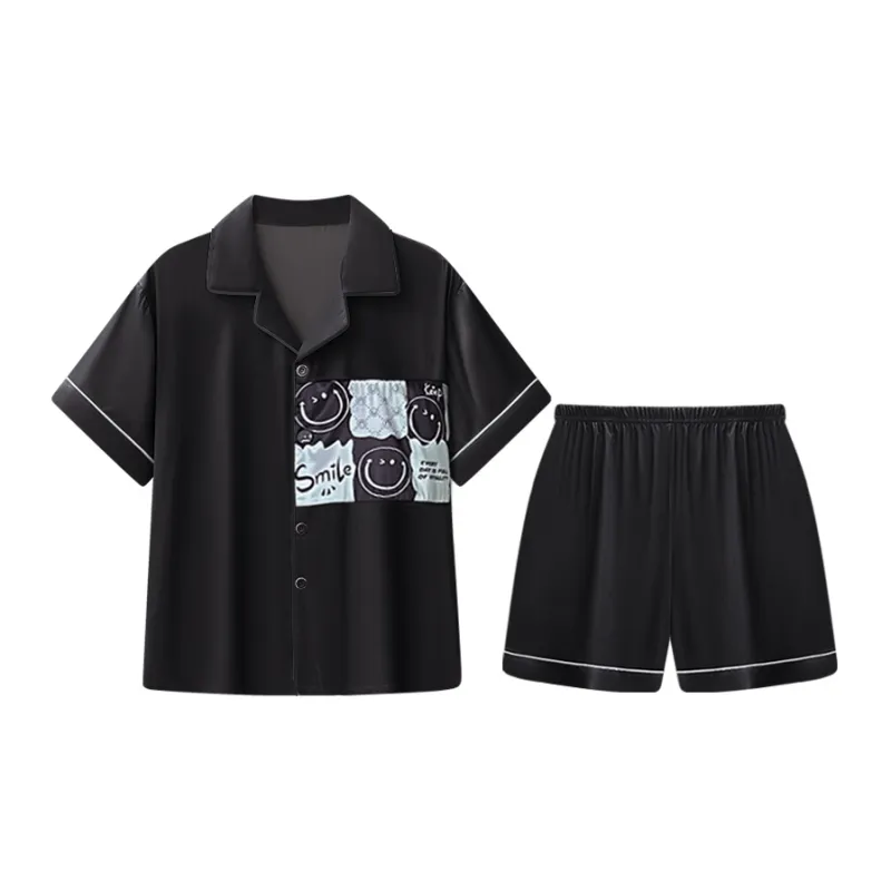Qiao Ni Tong Pajama Set Men's Black-5