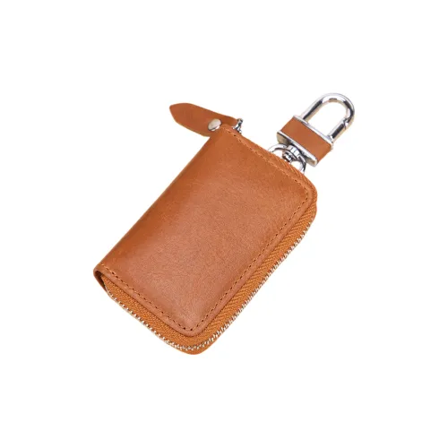 OUZIHUANG Cow Leather Key Pouch Regular Men's Brown/Coffee