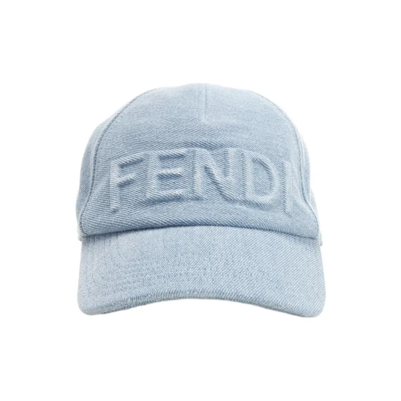 FENDI Logo embossed Denim Cap-1