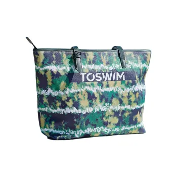 TOSWIM PVC Tote Bag Shopping Bag Handbag Swim Bags Unisex Green