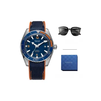 ROCOS Wind Style Collection Automatic Mechanical Movement Silicone Strap Watch Men's Watches Silver Dial