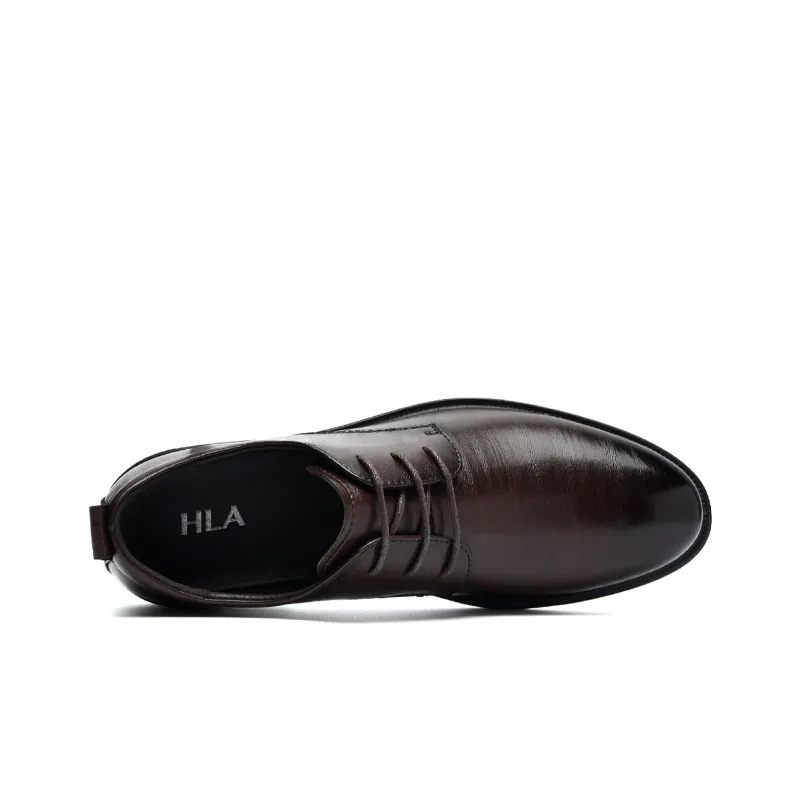 HLA Dress Shoes Men Low Top Black-8