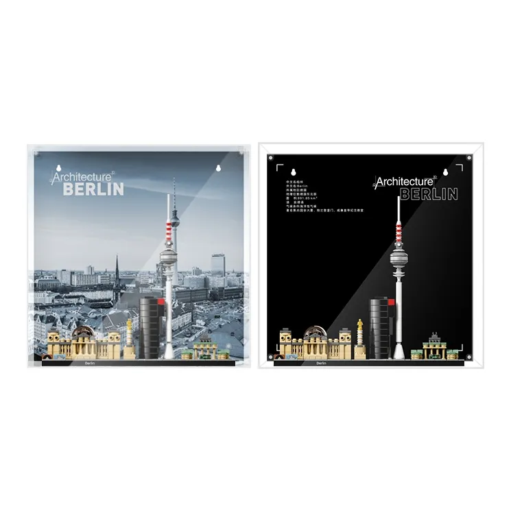 LIGHT YOUR BRICKS Compatibility Building Block Skyline Dual View Photo Frame Display Case Model Accessories-19