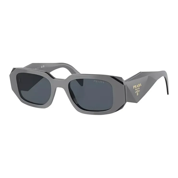 PRADA Acetate Rectangular Sunglasses Women's Dark Gray-0